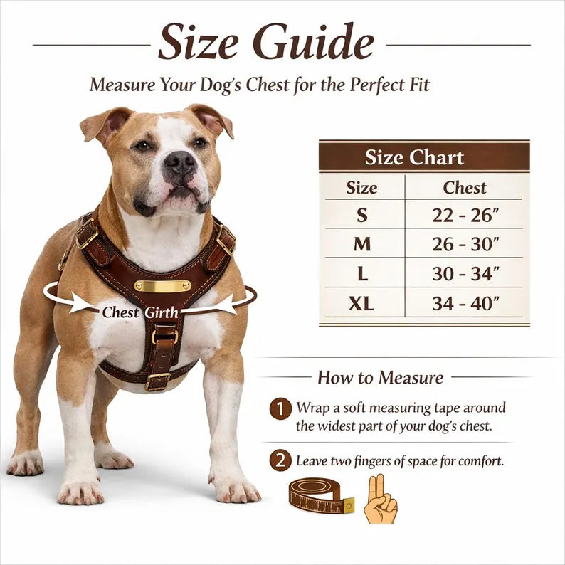 PITBULL Dog Harness size guide complete guide with diagram